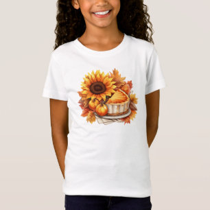 Watercolor Autumn Pie and Sunflower T-Shirt