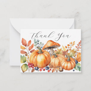 Watercolor Autumn Pumpkin Card