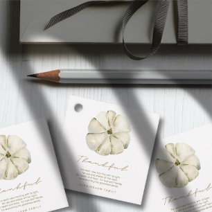Watercolor Autumn Pumpkin Thankful Thanksgiving Favour Tags