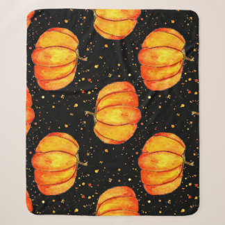 Watercolor autumn pumpkins, Halloween print Sherpa Blanket