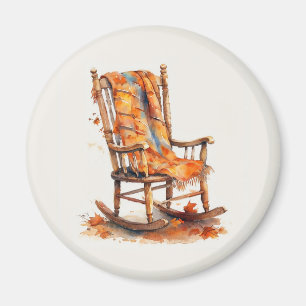 Watercolor Autumn Rocking Chair Magnet