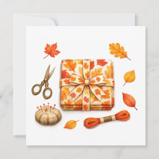 Watercolor Autumn Sewing Fabric and Accessories Card