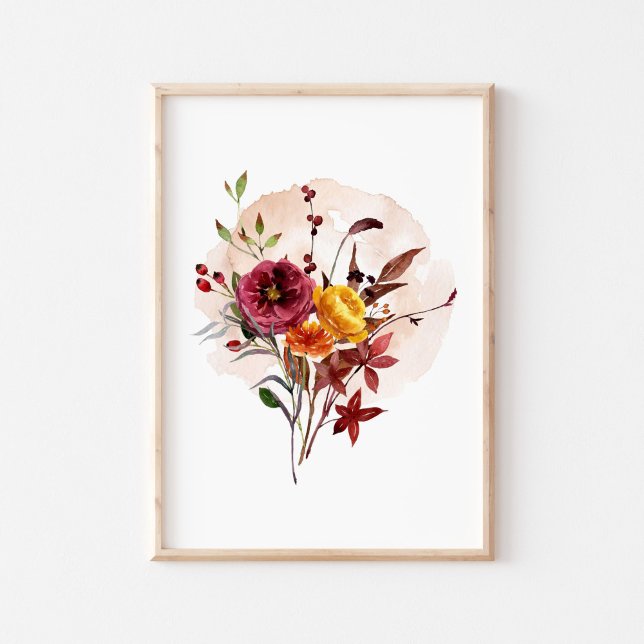 Watercolor Autumn Wildflower  Poster (Creator Uploaded)