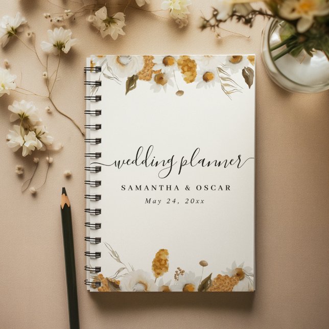 Watercolor Autumn Yellow & White Floral Frame Planner (Creator Uploaded)