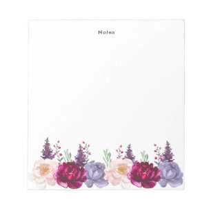 Watercolor Autums Blooms Fall Custom Notepad