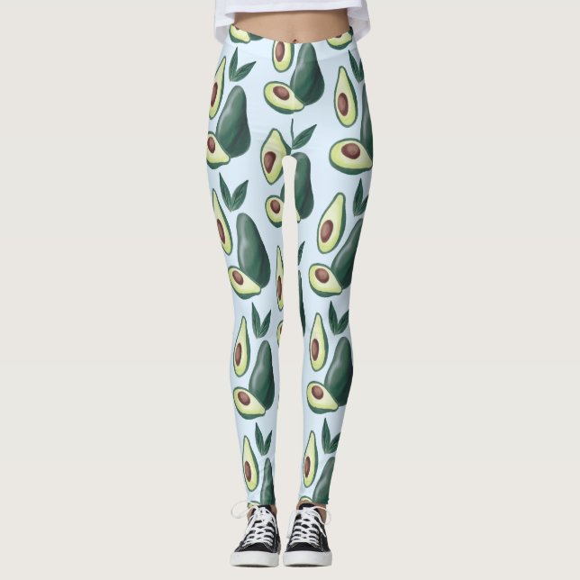 watercolor avocados leggings (Front)