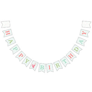 Watercolor Axolotl Birthday Party Bunting