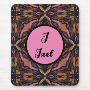 Watercolor Azulejo Black Spanish Personalised  Mouse Pad