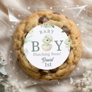 Watercolor Baby Boy Dinosaur 1st Birthday & Baby S Square Sticker