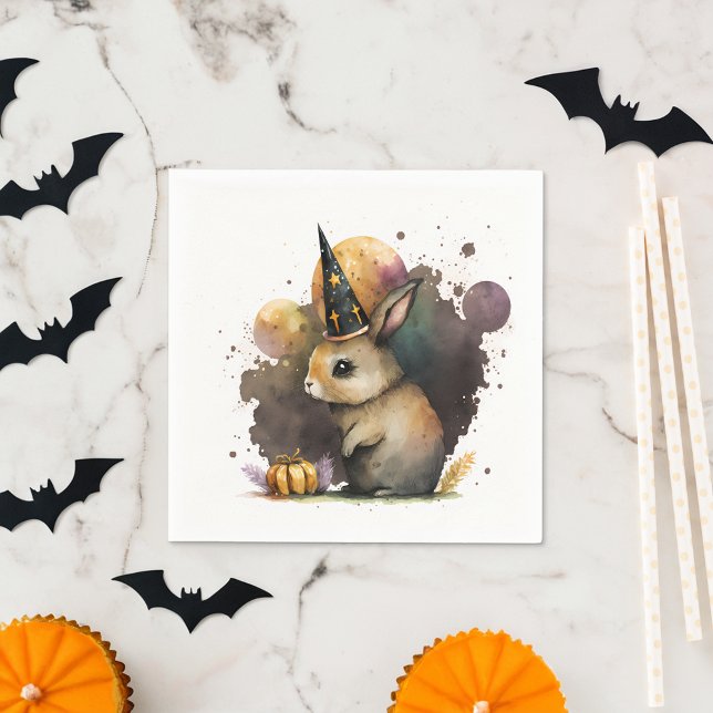 Watercolor Baby Bunny Halloween Napkin (Creator Uploaded)