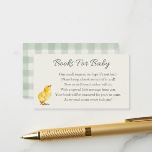 Watercolor Baby Chick Farmhouse Books for Baby Enclosure Card