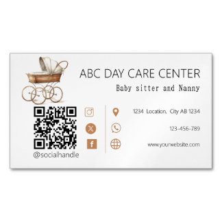 Watercolor Baby crib Baby sitting Business Card