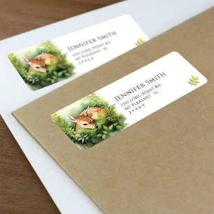 Watercolor Baby Deer Baby Shower Address Label