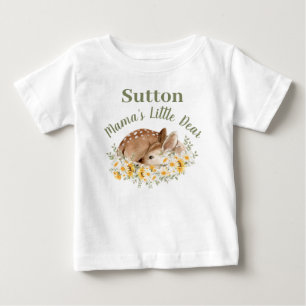 Watercolor Baby Deer Fawn Mama Little Dear Yellow T-Shirt