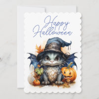 Watercolor Baby Dragon Children's Halloween Party
