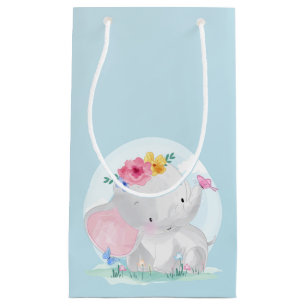 Watercolor Baby Elephant Small Gift Bag