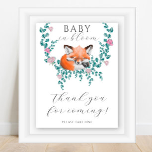 Watercolor baby fox - Thank you for coming Poster