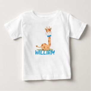 Watercolor Baby Giraffe, Safari Animals T-Shirt