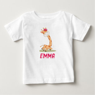 Watercolor Baby Giraffe, Safari Animals T-Shirt