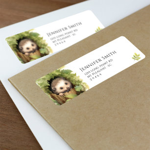 Watercolor Baby Hedgehog Baby Shower Address Label