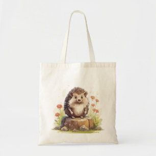 Watercolor Baby Hedgehog Nursery Tote Bag