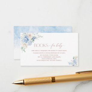 Watercolor Baby In Bloom Baby Shower Books for bab Enclosure Card