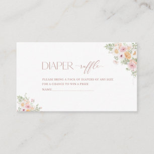 Watercolor Baby in Bloom Baby Shower diaper raffle Enclosure Card