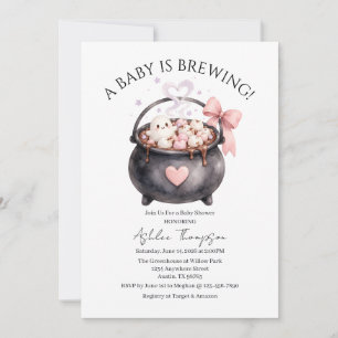 Watercolor Baby is Brewing Baby Shower Invitation