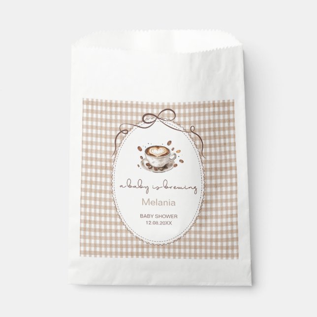     Watercolor Baby is brewing coffee  baby shower Favour Bags (Front)