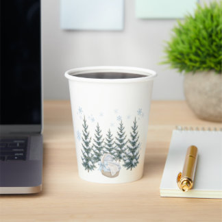 Watercolor Baby it is cold outside baby shower Paper Cups