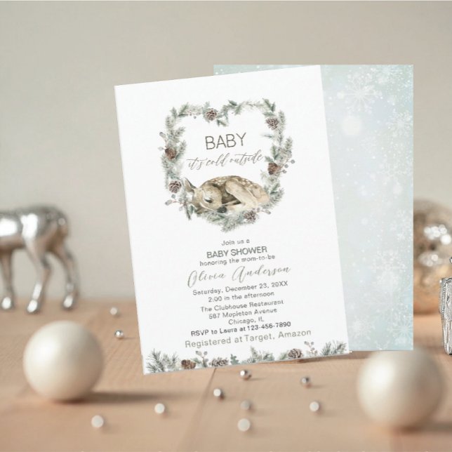  Watercolor Baby its cold outside Baby Shower Invitation (Creator Uploaded)