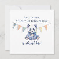 Watercolor baby panda bunting flags Baby Shower