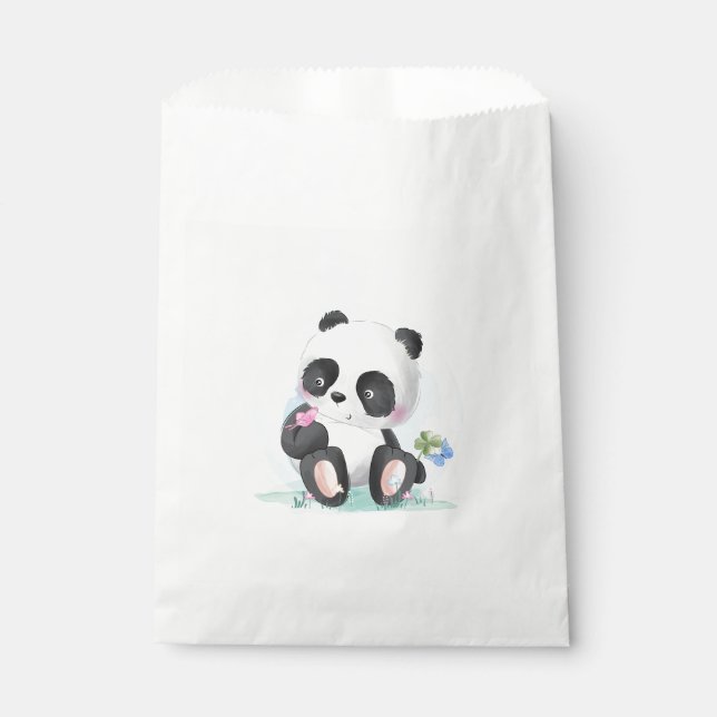Watercolor Baby Panda Favour Bags (Front)