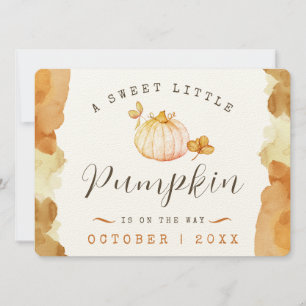 Watercolor Baby Pumpkin Pregnancy Announcement