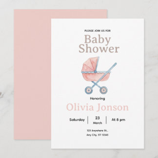 Watercolor Baby Shower Invitation, Invitation