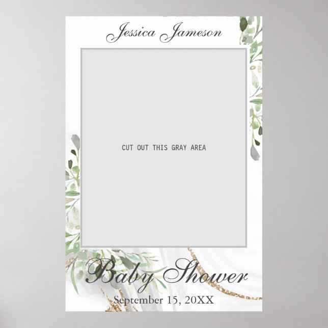 Watercolor Baby Shower Photo Prop Poster (Front)