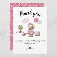 Watercolor Baby Shower Thank You Card