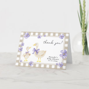 Watercolor baby silly goose baby shower thank you card