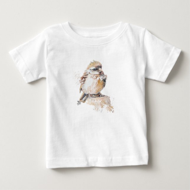 Watercolor Baby Sparrow with Ruffled Feathers T-Shirt (Front)