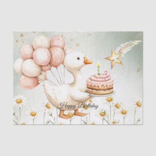 Watercolor Baby White Goose Birthday Party Cute Tissue Paper