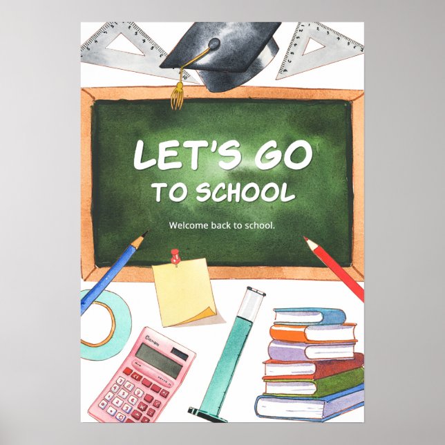 Watercolor Back to School Poster  (Front)
