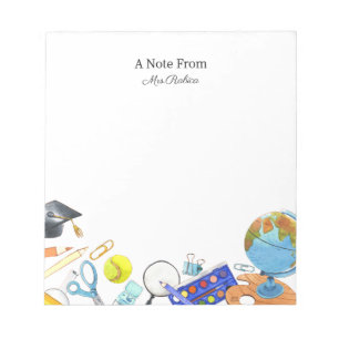 Watercolor Back to school Teacher Notepad