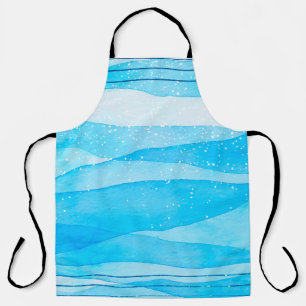 Watercolor background blue apron