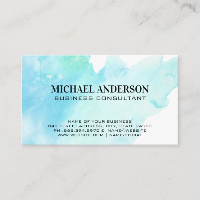Watercolor Background Business Card (Front)