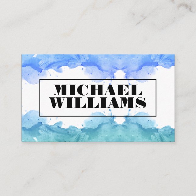 Watercolor Background | Creative Artistic Business Card (Front)