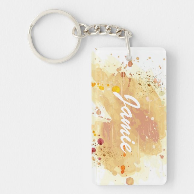 watercolor background key ring (Front)