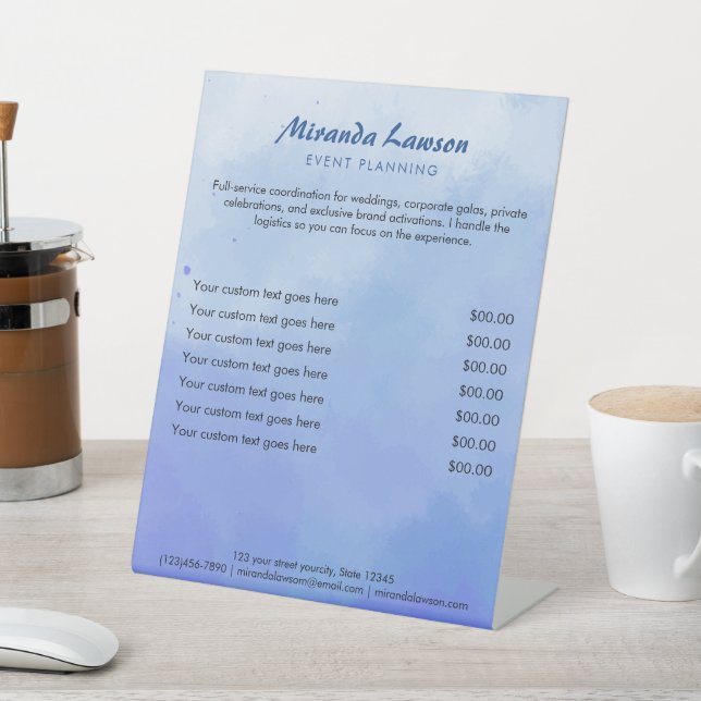 Watercolor background  pedestal sign (In SItu)