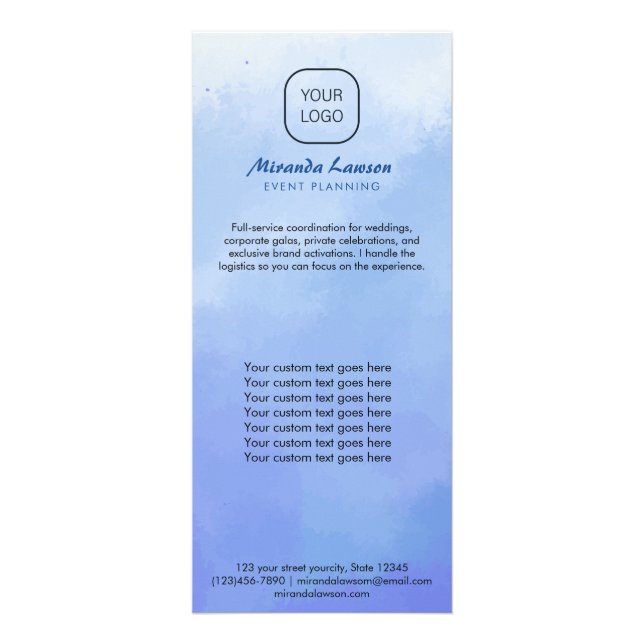 Watercolor background  rack card (Front)