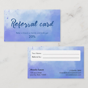 Watercolor background Referral card