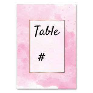 Watercolor background Romantic table number